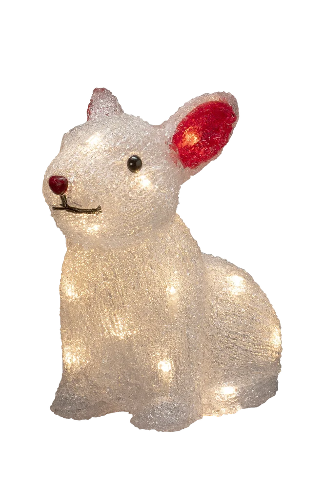 Akrylkanin, 22 cm, med 24 LED-lys – Hvit – Belysning | m v:1599182 Akrylkanin, 22 cm, med 24 LED-lys – Hvit – Belysning | m v:1599182