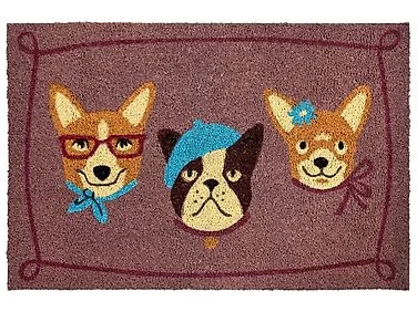 Dørmatte BABABU Flerfarget 60 x 90 cm Hund Kokosfiber v:8152281