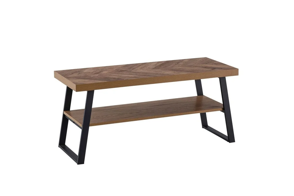 Benke Wohnling Dekor i eikefiskebensmønster med hylle solid metallramme moderne utseende v:7356183 Benke Wohnling Dekor i eikefiskebensmønster med hylle solid metallramme moderne utseende v:7356183