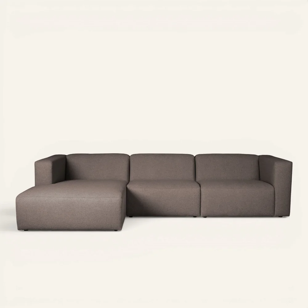 Modulsofa 3 deler sjeselong venstre brun – 314x154x73 cm v:5472021