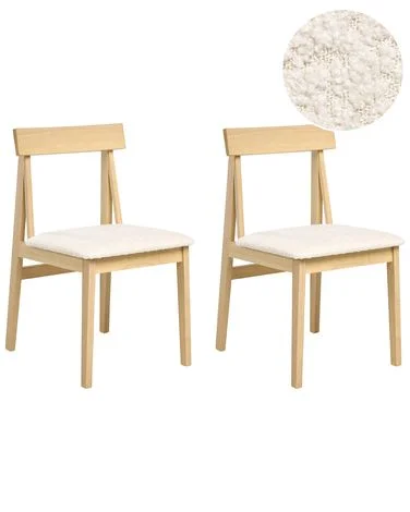 Sett med 2 spisestoler ISLE Heltre Lysebrun/beige v:4220195 Sett med 2 spisestoler ISLE Heltre Lysebrun/beige v:4220195