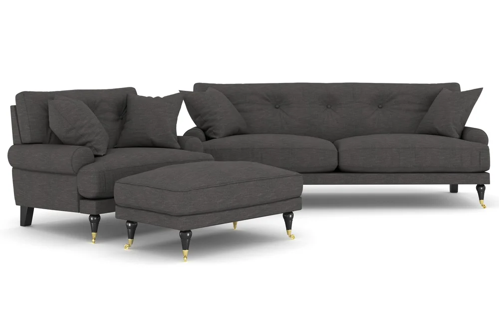 Andrew Sofagruppe 2-seter Sofa + Lenestol + Fotskammel i Stoff v:7610017 Andrew Sofagruppe 2-seter Sofa + Lenestol + Fotskammel i Stoff v:7610017