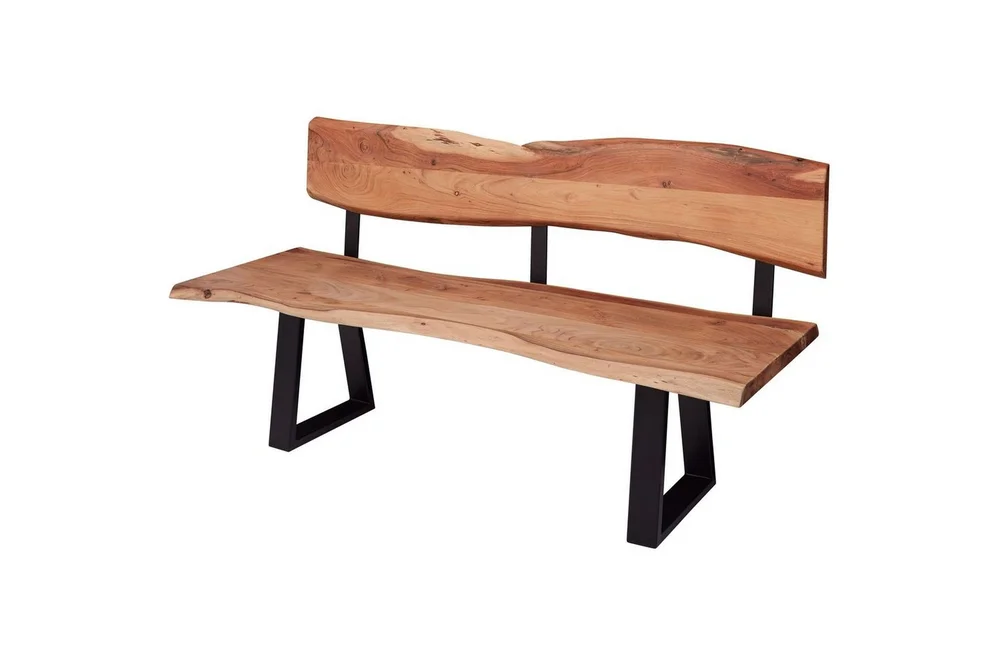 Spisestuebenk Wohnling Heltre tre kant med metallben landstil Med ryggstøtte, 160 cm v:4226924 Spisestuebenk Wohnling Heltre tre kant med metallben landstil Med ryggstøtte, 160 cm v:4226924