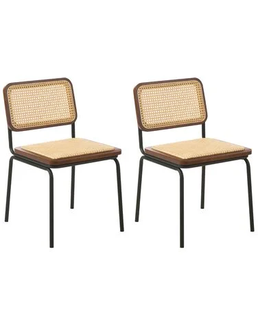 Sett med 2 spisestoler CORVALLIS PE-rotting Brun v:7506631